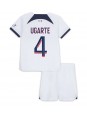 Paris Saint-Germain Manuel Ugarte #4 Venkovní dres pro děti 2023-24 Krátký Rukáv (+ trenýrky)